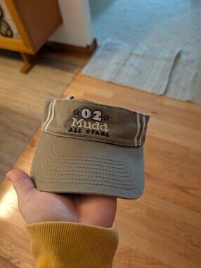Vintage Y2K 2000s Mudd All Stars Visor Rhinestones Adjustable Hat Stripes Vtg